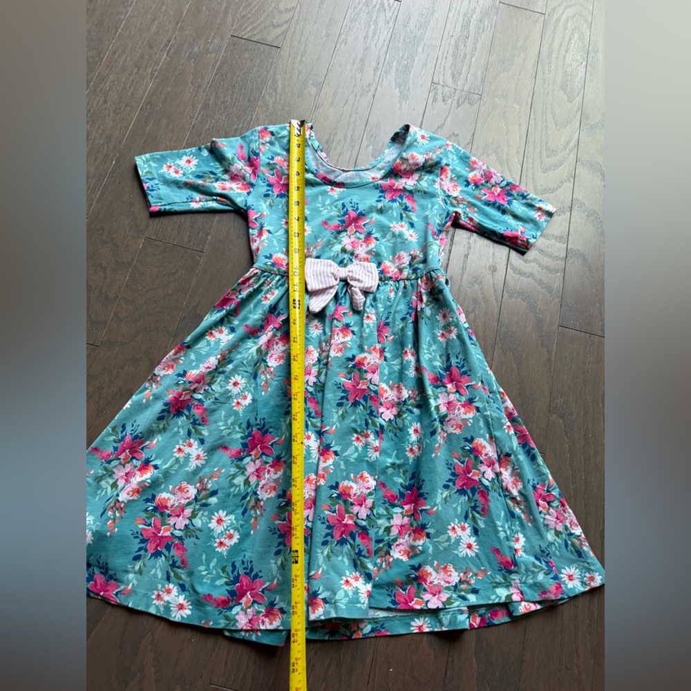 Ruffle Butts Twirl Dress Fancy Me Floral girls size 8 spring summer flowers bow - Picture 3 of 14